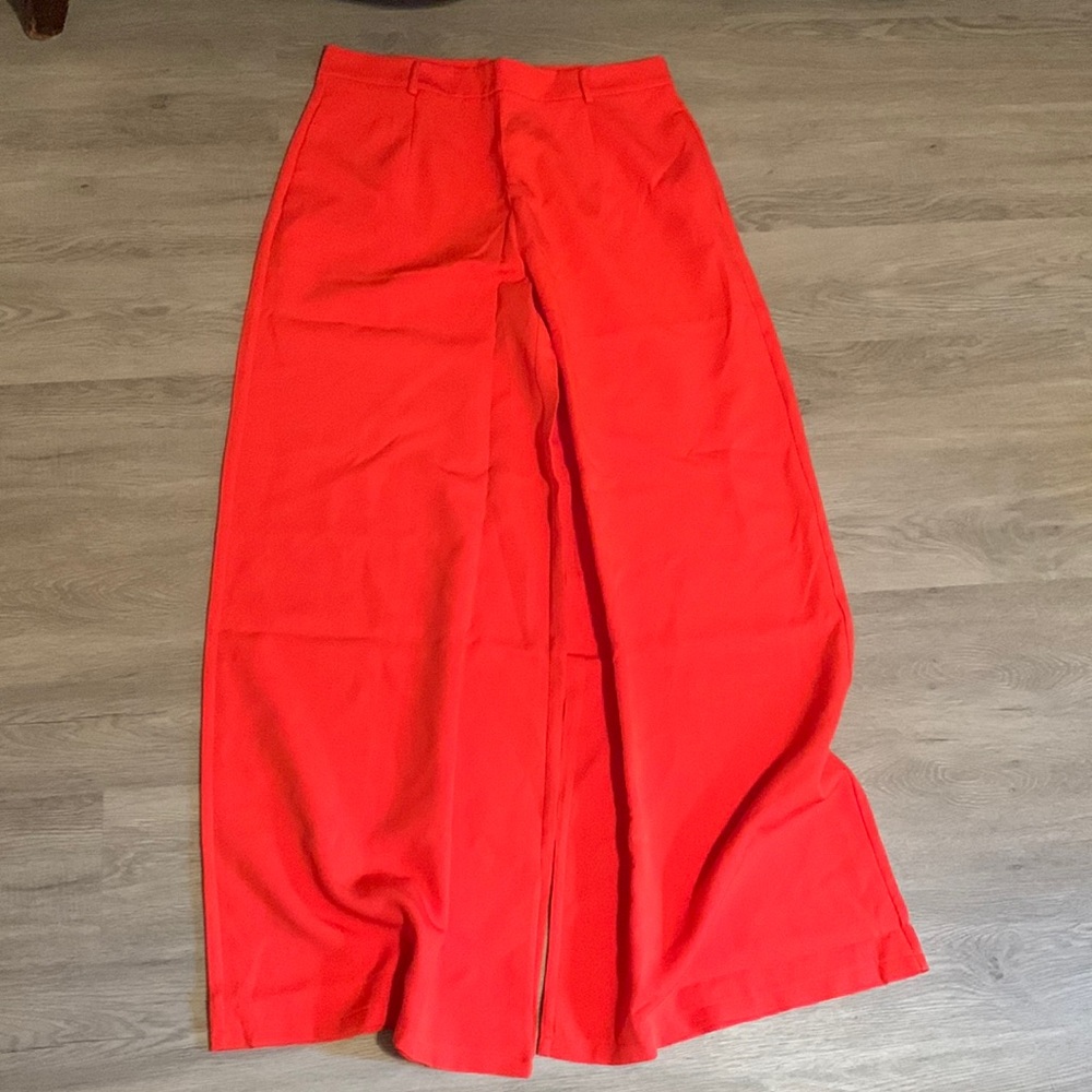 Wide Leg Orange Pants